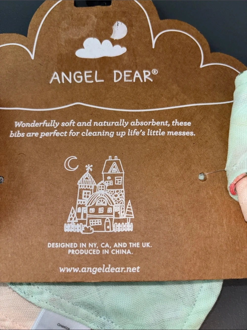Angel Dear Pastel Pineapple Bandana Bib - Pink, Yellow & Mint- set of two
